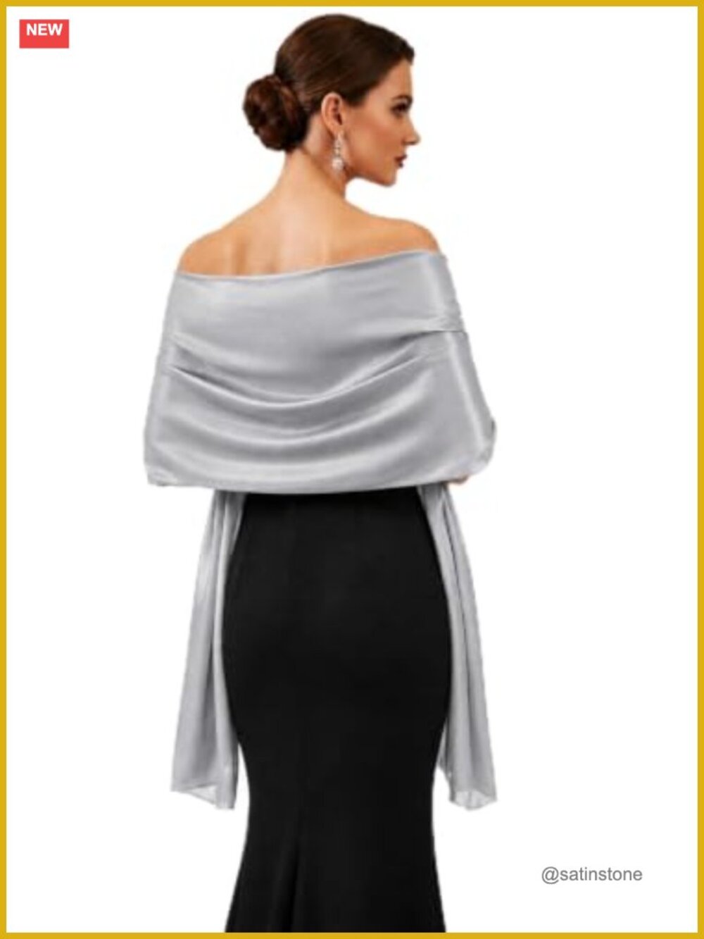 Satin Shawl Wrap Women Elegant Scarf Cover Up Formal Evening